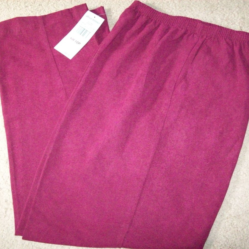 ALFRED DUNNER BURGUNDY PANTS  SIZE 10 PETITE NWT